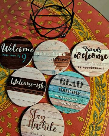 Funny/Sarcastic Coasters with Holder by Ultimate Hostess 1