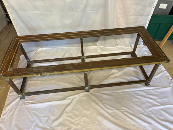 Rectangular Coffee Table - Brass with Glass Top 1
