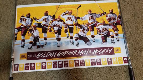 Minnesota Golden Gophers 2019-20 Men's College Hockey Poster/Schedule 1