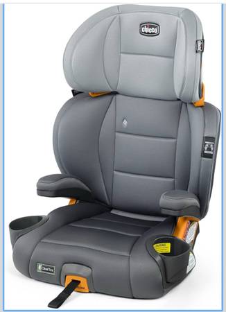 Chicco KidFit ClearTex Plus 2-in-1 Belt-Positioning Booster Car Seat, Drift/Grey 1