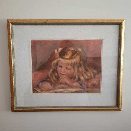 Coco Writing (Coco ecrivant) Claude Renoir art framed print (painting) 1