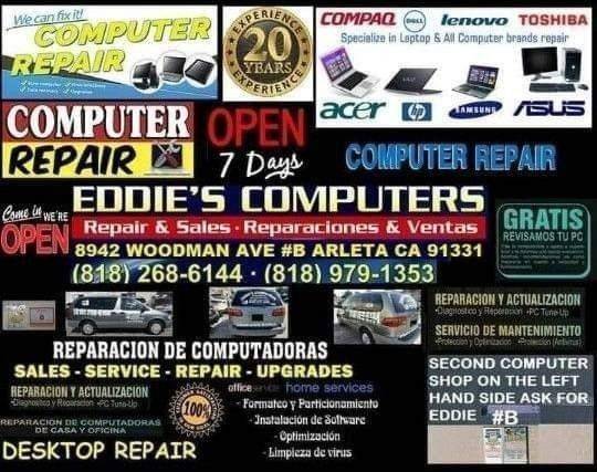 eddie's computer repair and sales available 7 days a week 1