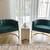 Accent Chair with Velvet Fabric Tufting and Gold Frame, Teal 1 thumbnail