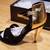 NEW! DOLCE VITA Black Suede Metallic Gold Leather NECI Strappy Heel 7. 11 thumbnail