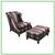 Baker Furniture Rolled Arm Wing Chair + Ottoman, Set 1 thumbnail