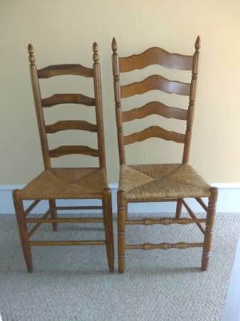 Two Vintage Ladderback Chairs 1