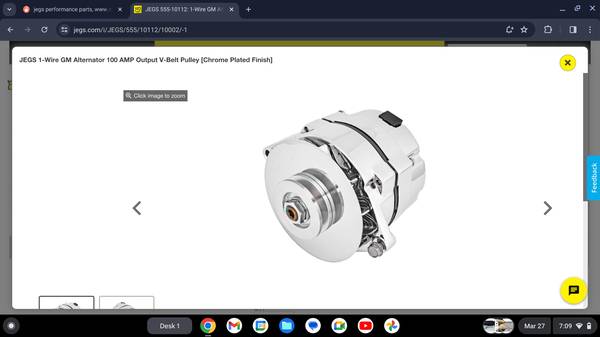 JEGS CHROME ALTERNATOR - 10100 - GM - 71-86 1