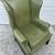 Chippendale Style Green Leather Wingback Chair 9 thumbnail
