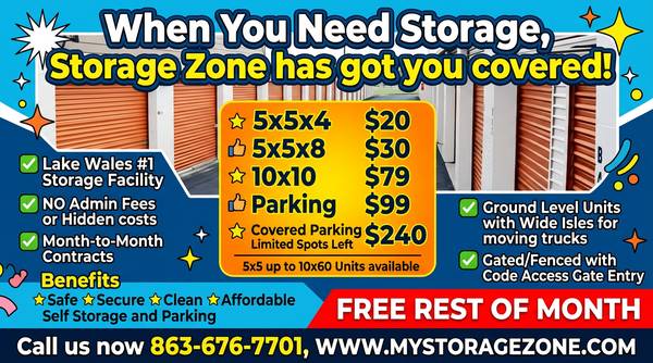 Climate Control STORAGE Units - ALL Size Storage + RV PARKING/Covered 1