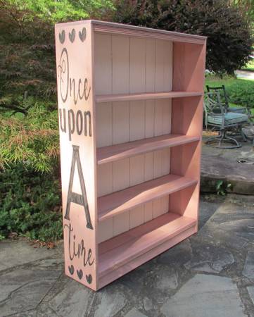 Vintage Pink Fairytale Bookcase Shabby Chic Kids Nursery Bookshelf