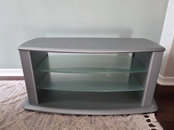 TV Stand with Adjustable Glass Shelves 1
