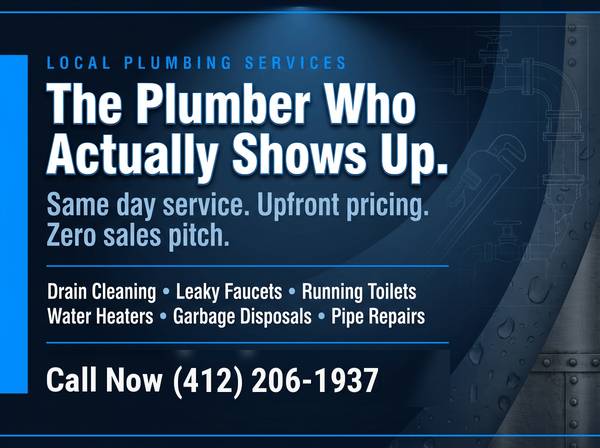 💧PLUMBER - Same Day Plumbing – No Callbacks, No Runaround, No Mess 1