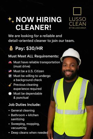 $30/hour Commercial Building Cleaners 1