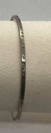 Sterling Silver Bangle Bracelet Taxco 2mm 1