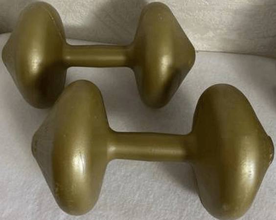 Vintage antique Billard Statesman plastic dumbbell weights weight set 1