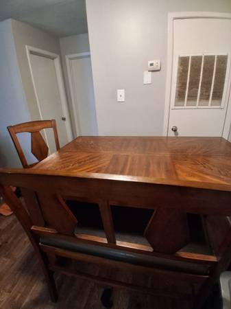 Solid kitchen table and bench/chairs 1