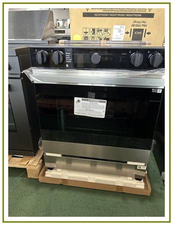 Samsung – Bespoke 6.3 Cu. Ft. Slide-In Electric Range Stainless 1