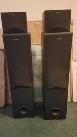 Matched Set Sony Front Mains and Rear Surround Speakers 1
