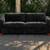 89" Modern Black Chenille Sofa 3-seater Couch Sculptural Wood Legs Living Room 1 thumbnail