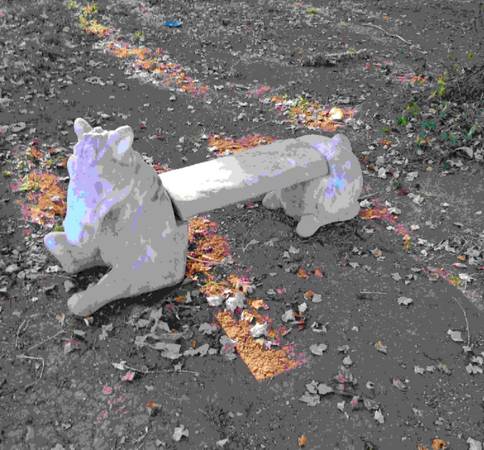 Custom Concrete Horse Bench 1