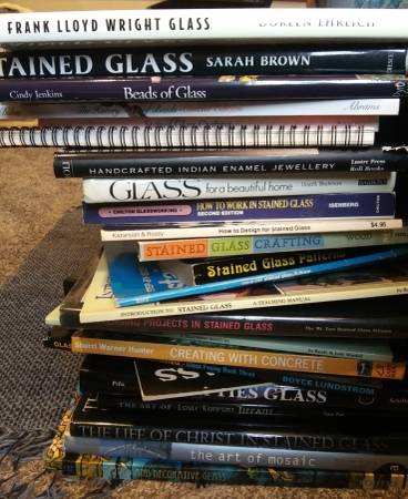 Stained Glass Mosaic Fusing Crafting and Art Books, most vintage 1