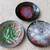 Small Abstract Enameled Trinket Dishes Ashtrays 3" - Set of Three 2 thumbnail