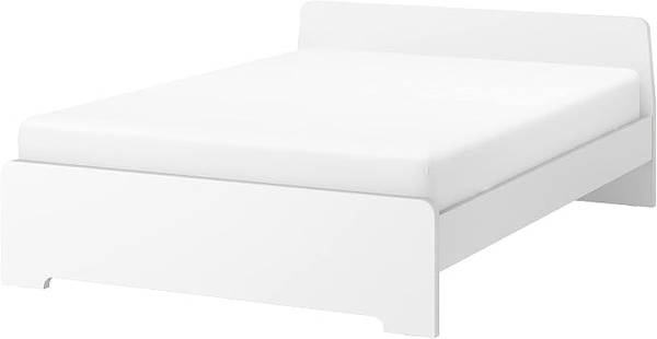 IKEA White Full/ Double Bed Frame (ASKVOLL) + Headboard+Slats 1