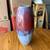 Tall Studio Pottery Vase – 14” Red & Blue Drip Glaze 2 thumbnail