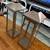 TWO (2) CB2 STAINLESS STEEL SOLID LARGE LANTERNS + GLASS CANDELABRA 4 thumbnail