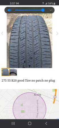 275 55 R20 no patch no plugs 1