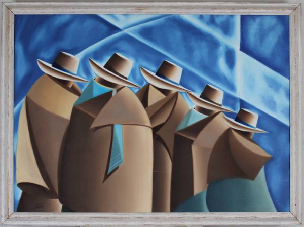 "Peru Quechua and Andes" MCM Abstract Painting  38" x 28" 1