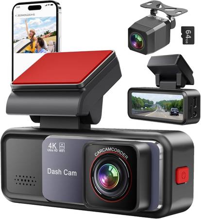 Dash Cam, 4K+2K Full HD Dash Cam Front and Rear 1