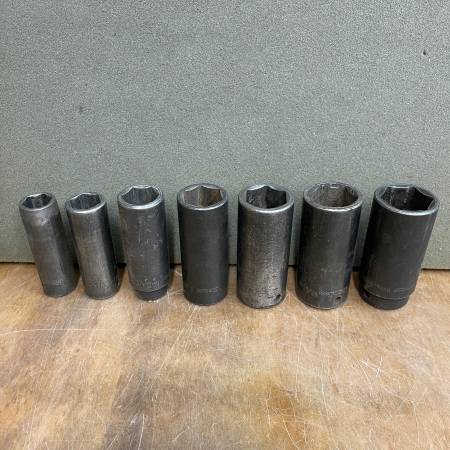 (7 Piece) SNAP ON 1/2” DRIVE DEEP IMPACT SOCKET SET 11/16” THRU 1 3/16” 1