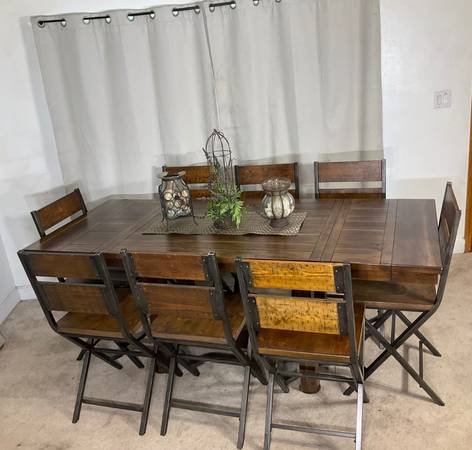 High Extendable Dining Table with 8 Chairs ASHLEY FURNITURE 1