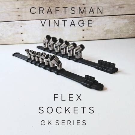Craftsman Swivel Flex Socket Sets 3/8"Metric&1/4"SAE. Vntg Made in the USA 1