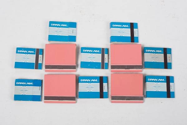 12 Vintage Mid-Century 8 PAN-AM and 4 Hot Pink Matchbooks - Full 1