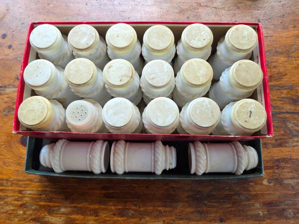 20 milk glass spice jars antique vintage 1