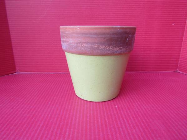 TERRACOTTA PLANTER POT COATED DIPPED PORCELAIN NORCAL 6 1/4" x 6 1/2" 1