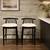 Unique Barstools Black with Off White Upholstered Seats 1 thumbnail