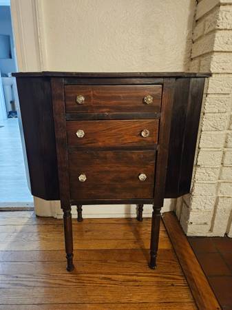 Antique Solid Wood Mahogany Martha Washington Style Sewing Cabinet 1