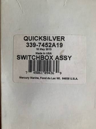Quicksilver switch box assembly 339-7452A19 1