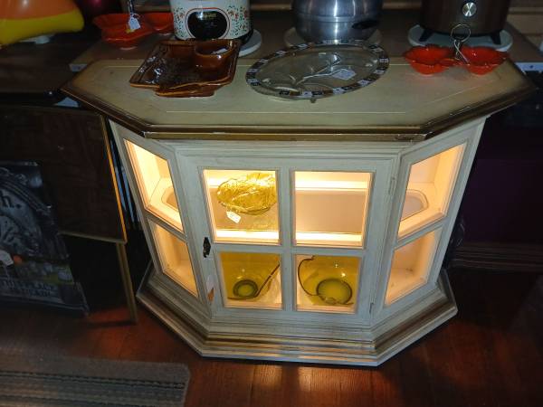 half size single door lighted curio cabinet 1