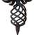Wrought Iron Hanging Plugin Lamp with Yellow Stained Glass 6 thumbnail
