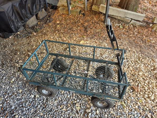 Metal wagon with fold down sides 1