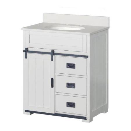 30-in White Undermount Single Sink Bathroom Vanity (new) 1