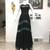 Vintage 1940's-1950's Black Chiffon & Aqua Blue Evening Gown - Size M 1 thumbnail