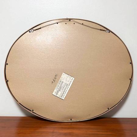 Vintage Large Decorative Ornate Gilded Oval Wall Mirror