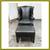 Vintage Chippendale Style Black Leather Arm Chair + Ottoman, Set 6 thumbnail
