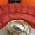 Large Design Decor Teak Bentwood Mirrored Bottom Round Serving Tray 4 thumbnail