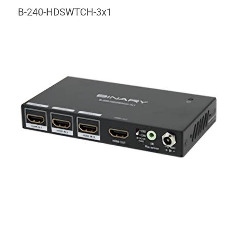 Binary B-240 4K Ultra HD HDMI 3x1 Switch with IR 1